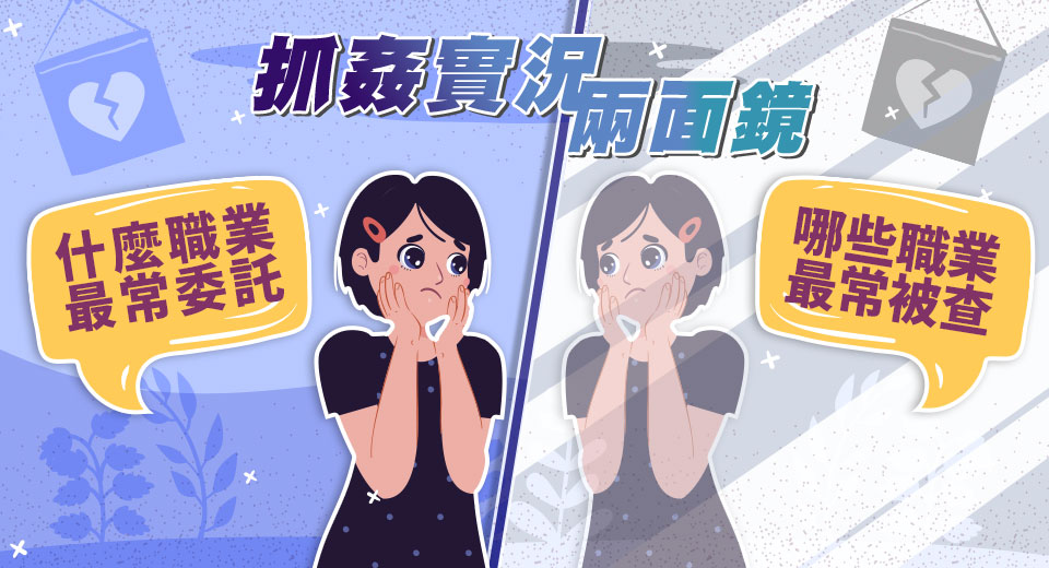 抓姦實況兩面鏡：什麼職業最常委託？又哪些職業最常被查？